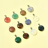 12Pcs 12 Styles Natural & Synthetic Mixed Gemstone Pendants G-FS0005-91-7