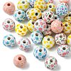 35Pcs 7 Colors Wood European Beads WOOD-FS0001-17-3