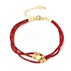 Polyester Multi-Strand Bracelets FB-CBA983F-02G-06-4