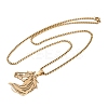 Horse Head 201 Stainless Steel Pendant Necklaces for Men Women NJEW-K283-14G-3