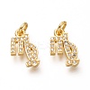Brass Micro Pave Clear Cubic Zirconia Pendants ZIRC-P081-G05-RS-1