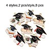 8Pcs 4 Styles Graduation Season Alloy Enamel Pendants ENAM-FP0003-10-5