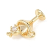 Brass Micro Pave Clear Cubic Zirconia Charms KK-G545-16G-2