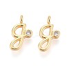 Brass Micro Pave Cubic Zirconia Charms KK-N263-97G-G-1