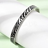 304 Stainless Steel Black Enamel Zebra Skin Print Hinged Cuff Bangles for Women SA-CBAC920-03P-3