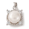 Rhodium Plated 925 Sterling Silver Micro Pave Clear Cubic Zirconia Pendants STER-C009-08P-1