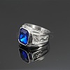 Rectangle 304 Stainless Steel with Cubic Zirconia Finger Rings for Men FS-WG909F6-22-1