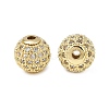Round Brass Micro Pave Cubic Zirconia Beads LS-ZIRC-N016-01G-10mm-1