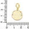 Brass Clear Cubic Zirconia European Dangle Pendants KK-D325-28G-04-3