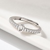 S925 Sterling Silver Adjustable Letter Rings for Women RJEW-M068-01P-O-5