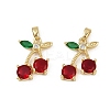 Brass Micro Pave Cubic Zirconia Pendants KK-C093-27A-G-1