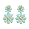 304 Stainless Steel Enamel Stud Earrings EJEW-S226-01G-03-2