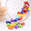 Mixed Color Acrylic Twist Rhombus Beads for Chunky Necklace Jewelry X-SACR-541-M-3