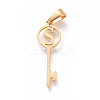 304 Stainless Steel Initial Pendants STAS-D019-09S-G-1