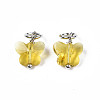 Faceted Transparent Glass Charms GLAA-T024-06L-2