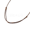 Natural Citrine Nugget Pendant Necklace with Waxed Cord for Women NJEW-F306-01F-4