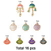 16Pcs 9 Styles Alloy Enamel Pendants ENAM-FP0002-66-6
