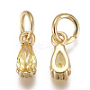 Brass Micro Pave Cubic Zirconia Charms ZIRC-F111-04G-3