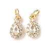 Brass Micro Pave Cubic Zirconia Charms RB-I077-15G-RS-1