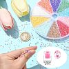 120G 10 Colors Transparent Colours Rainbow Plated Round Hole Glass Bugle Beads SEED-CJ0001-27-2