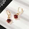 Heart Brass Micro Pave Cubic Zirconia Hoop Earrings EJEW-D318-02KCG-1