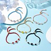 Natural Mixed Gemstone Round Beaded Slider Bracelets BJEW-JB11054-2