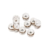 Rondelle Brass Rhinestone Spacer Beads FS-WG29681-63-1