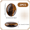 2Pcs  Natural Tiger Eye Palm Stones AJEW-GA0007-90A-2