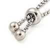 Non-Tarnish Adjustable 304 Stainless Steel Box Chain Slider Bracelet Making MAK-L038-001P-02-3