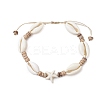 Ocean Theme Adjustable Cowrie Shell & Coconut Braided Bead Bracelets BJEW-JB11461-01-2