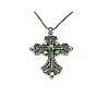 Cross Rhinestone Pendant Necklaces FK0815-4-1