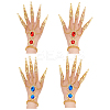 4pcs 2 Colors Acrylic Oval Full Hand Ring Bracelet BJEW-AN0001-23-1