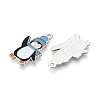 Rack Plating Alloy Enamel Penguin Pendants ENAM-T024-66A-P-2