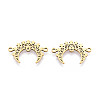 201 Stainless Steel Laser Cut Crescent Moon/Double Horn Chandelier Component Links STAS-T066-93G-1