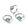 Natural Amazonite Finger Rings RJEW-A084-03P-06-4