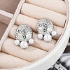 304 Stainless Steel Oval Stud Earrings EJEW-A119-04P-3