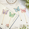 4Pcs 4 Colors Brass Bookmarks AJEW-CP0006-64-3