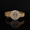 Brass Micro Pave Clear Cubic Zirconia Bangles for Women FS-WGA7409-41-1
