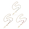 3Pcs 3 Styles Natural Carnelian & Green Aventurine & Tiger Eye Round Rosary Bead Necklaces NJEW-JN05574-1