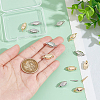 12Pcs 2 Colors Oval Brass Box Clasps KK-BC0013-49-3