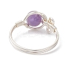 4Pcs 4 Styles Gemstone Finger Rings RJEW-TA00233-02-5