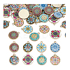 48Pcs 8 Colors Alloy Printed Pendants FIND-PH0021-12-7