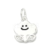 925 Sterling Silver Pave Clear Cubic Zirconia Smiling Face Cloud Flower Charms STER-A051-03S-1