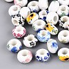 Printed Handmade Porcelain European Beads PORC-Q007-12-1