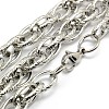 Tarnish Resistant Fashionable 304 Stainless Steel Rope Chain Necklaces for Men LS-STAS-A028-N044P-L-2