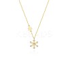925 Sterling Silver Micro Pave Clear Cubic Zirconia Christmas Snowflake Pendant Necklaces for Women FS-WG10658-01-1