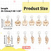 12Pcs 12 Style Cat & Sheep Wood Pendant Stitch Markers HJEW-AB00655-2