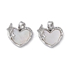 Brass & Shell & Clear Cubic Zirconia Charms KK-G497-16P-1