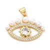 Brass Micro Pave Clear Cubic Zirconia Pendants KK-M235-12G-1