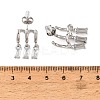 304 Stainless Steel Cubic Zirconia Dangle Stud Earrings for Women SA-CBA183D-11A-P-3